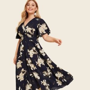 Blue floral maxi dress